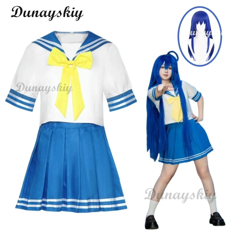 Izumi Konata Cosplay Costume Anime Lucky Star Hiiragi Kagami Cosplay Summer School Uniform Women Cute Party Dress JK Uniform