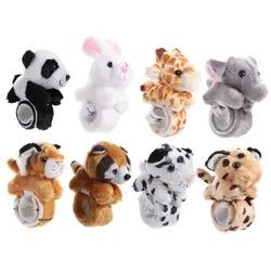 Jungle Animal Stuffed Animal Wristband Clap Circle Panda Tiger Cartoon Slap Bracelet Rabbit Bunny Comfortable Party Supplies