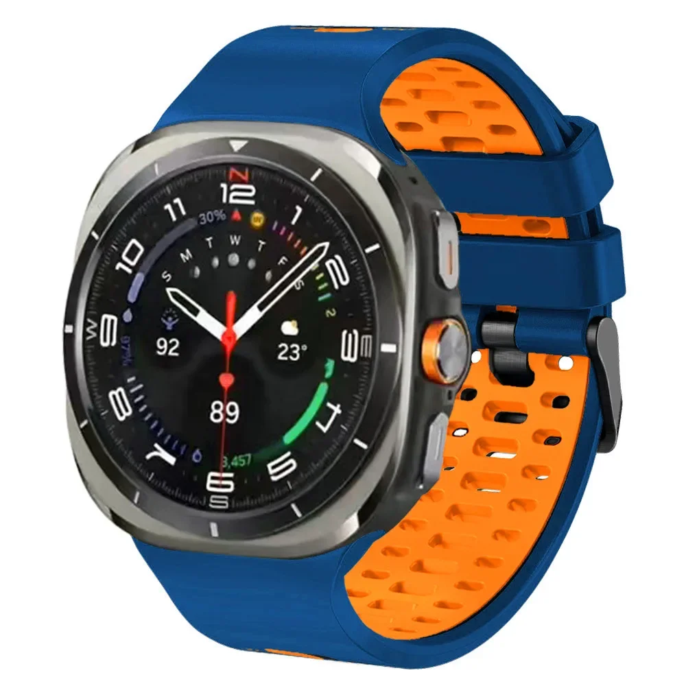 Cinturino sportivo in silicone per Samsung Galaxy Ultra Watch 7 47mm Bracciale bicolore da uomo per Samsung Galaxy Ultra 7 47mm Cintura Correa