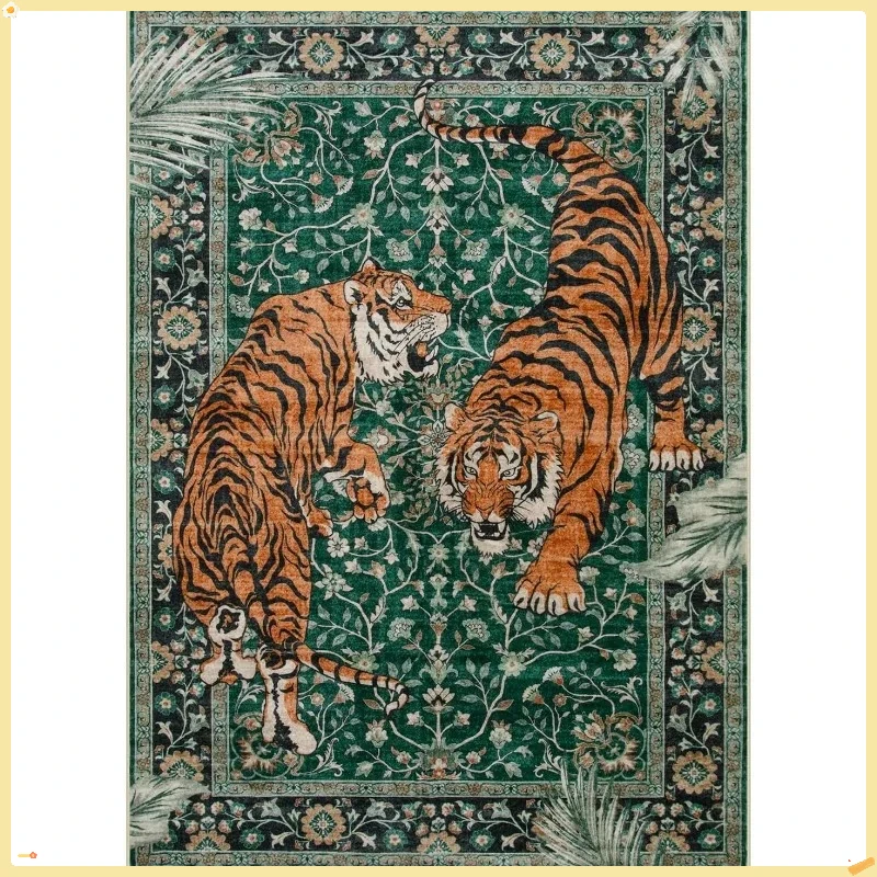 

5x7 Зеленый моющийся нескользящий коврик в стиле бохо — ультратонкий мягкий богемный напольный коврик для спальни, гостиной