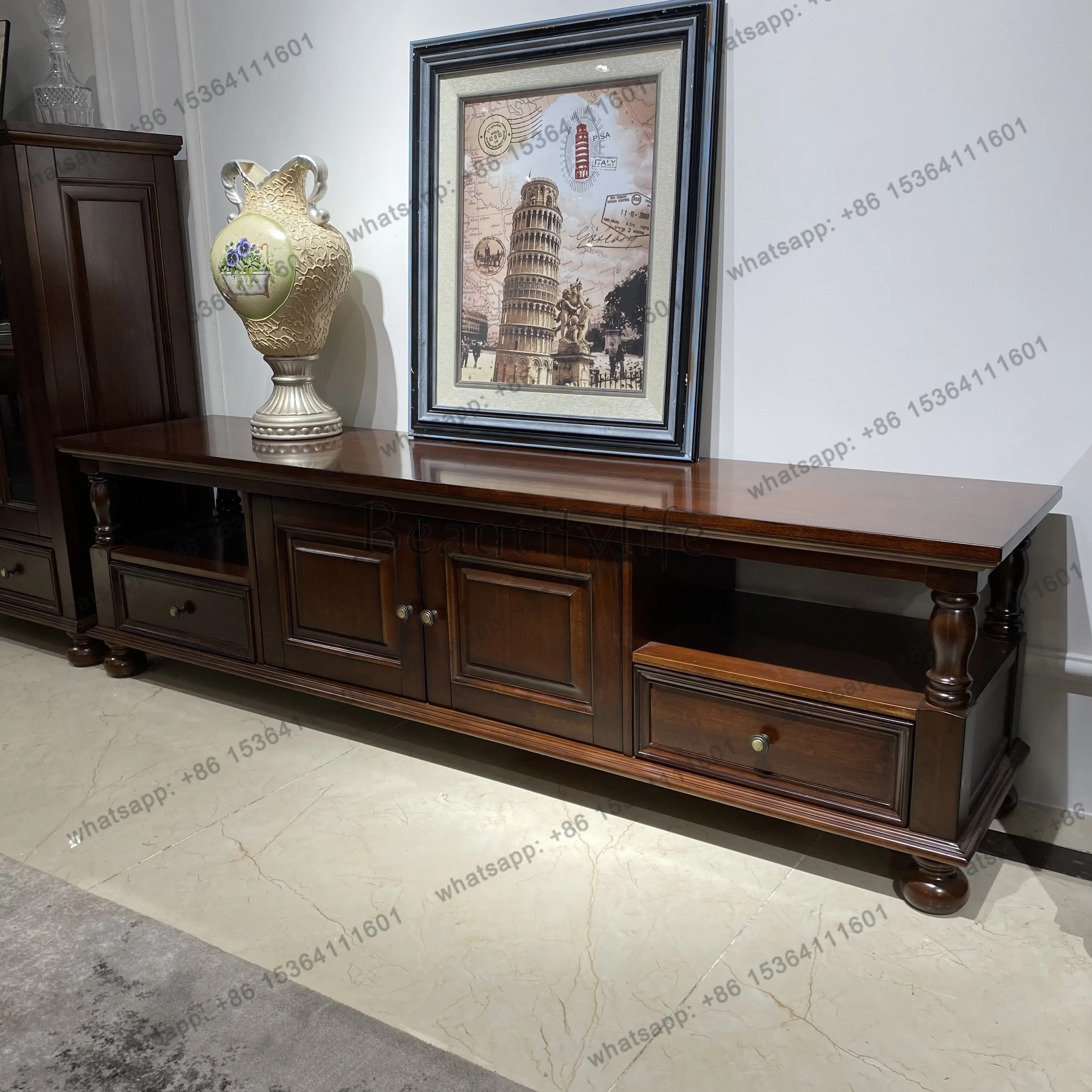 American solid wood TV cabinet size: length 1790*width 400*height 505mm