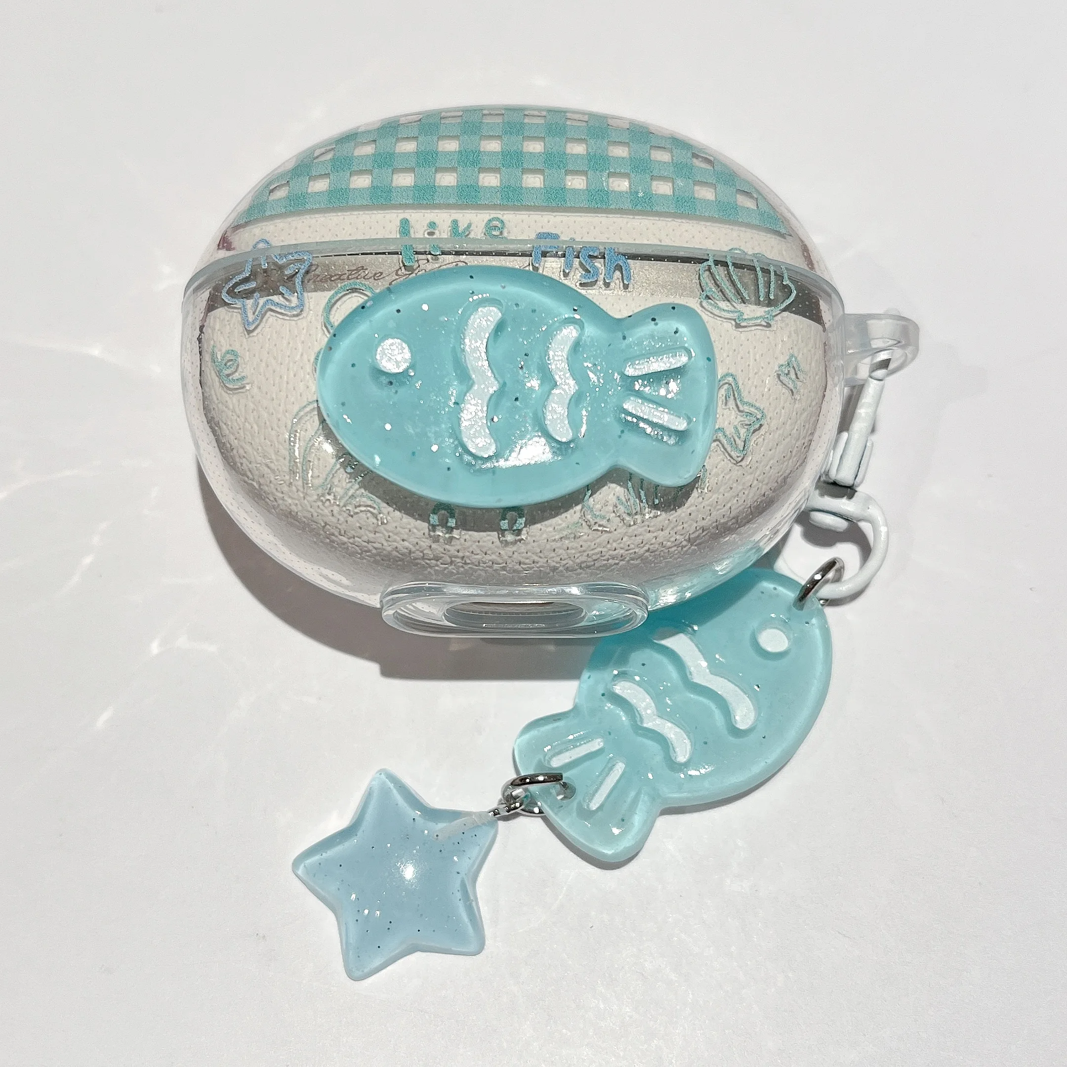 For QCY C50 Soft Case 3D Cartoon Star Bear Butterfly Earphone Cover QCY Crossky C50 Headphones Box Fundas With Keychain
