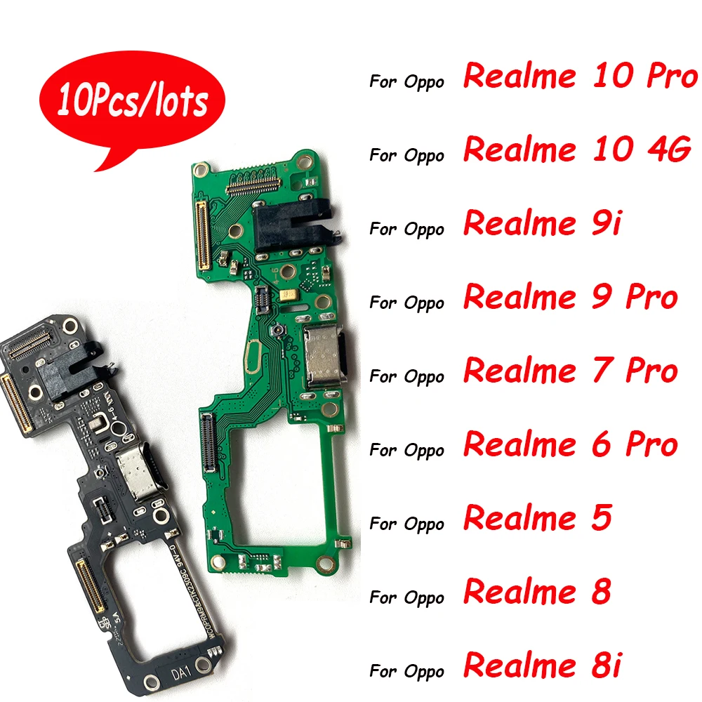 

10Pcs，For Oppo Realme 5 5I 6 7 8i 9 Pro 9i 10 Pro 4G 5G USB Charging Dock Jack Plug Socket Port Connector Charge Board Flex