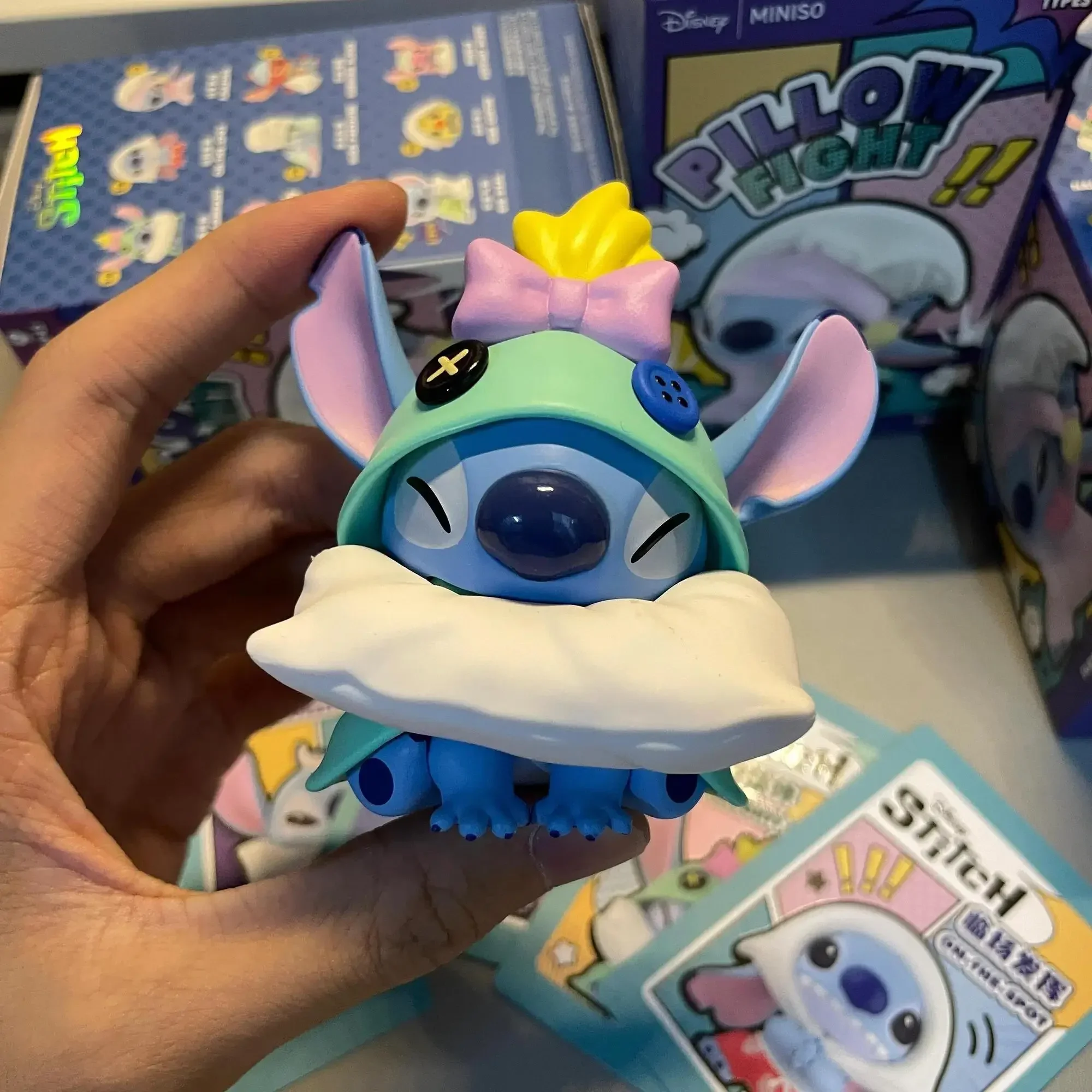 ของแท้ Disney Stitch หมอน Fight Series กล่องตาบอดน่ารักอะนิเมะรูปตุ๊กตา Mystery ของขวัญเครื่องประดับคอลเลกชันงานอดิเรกของเล่นเด็ก