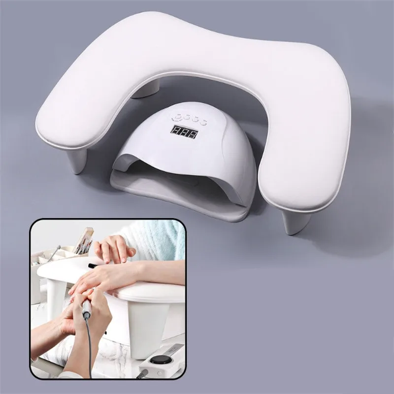 New PU Leather Portable Tilt Design Nail Art Hand Pillow Hand Cushion Removable Stand Manicure Stand Hand Pillow Manicure Tool