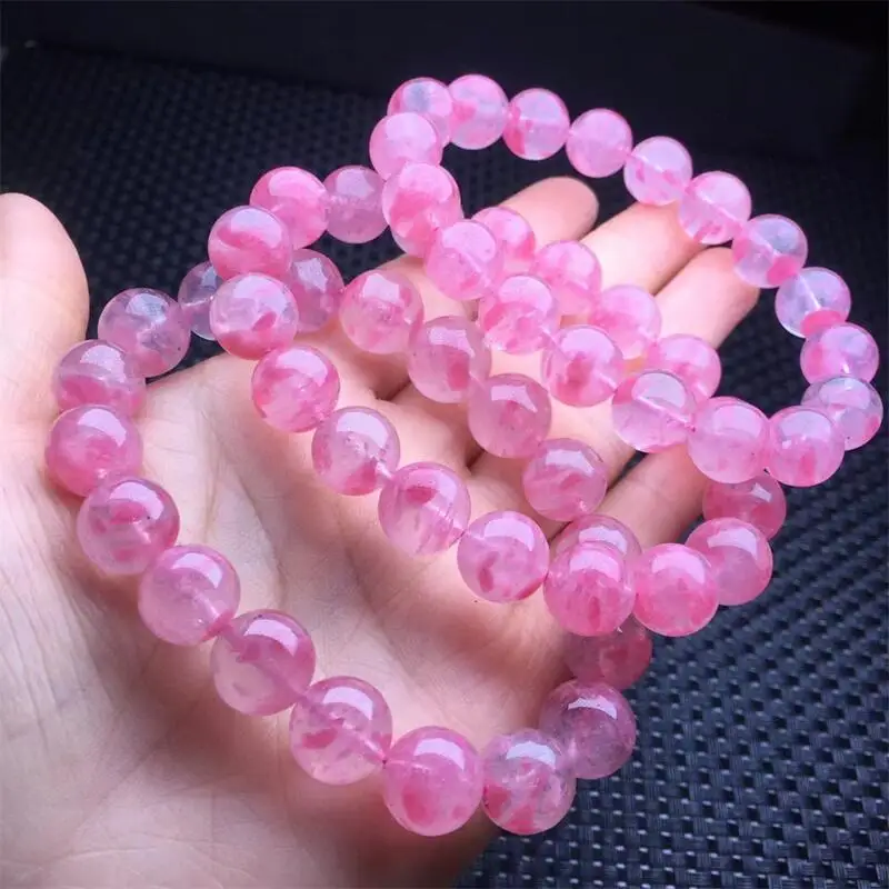 12MM Natural Rhodonite Bracelet Men Women Colorful Charm Yoga Healing Bangles Fashion Handmade Gift 1PCS