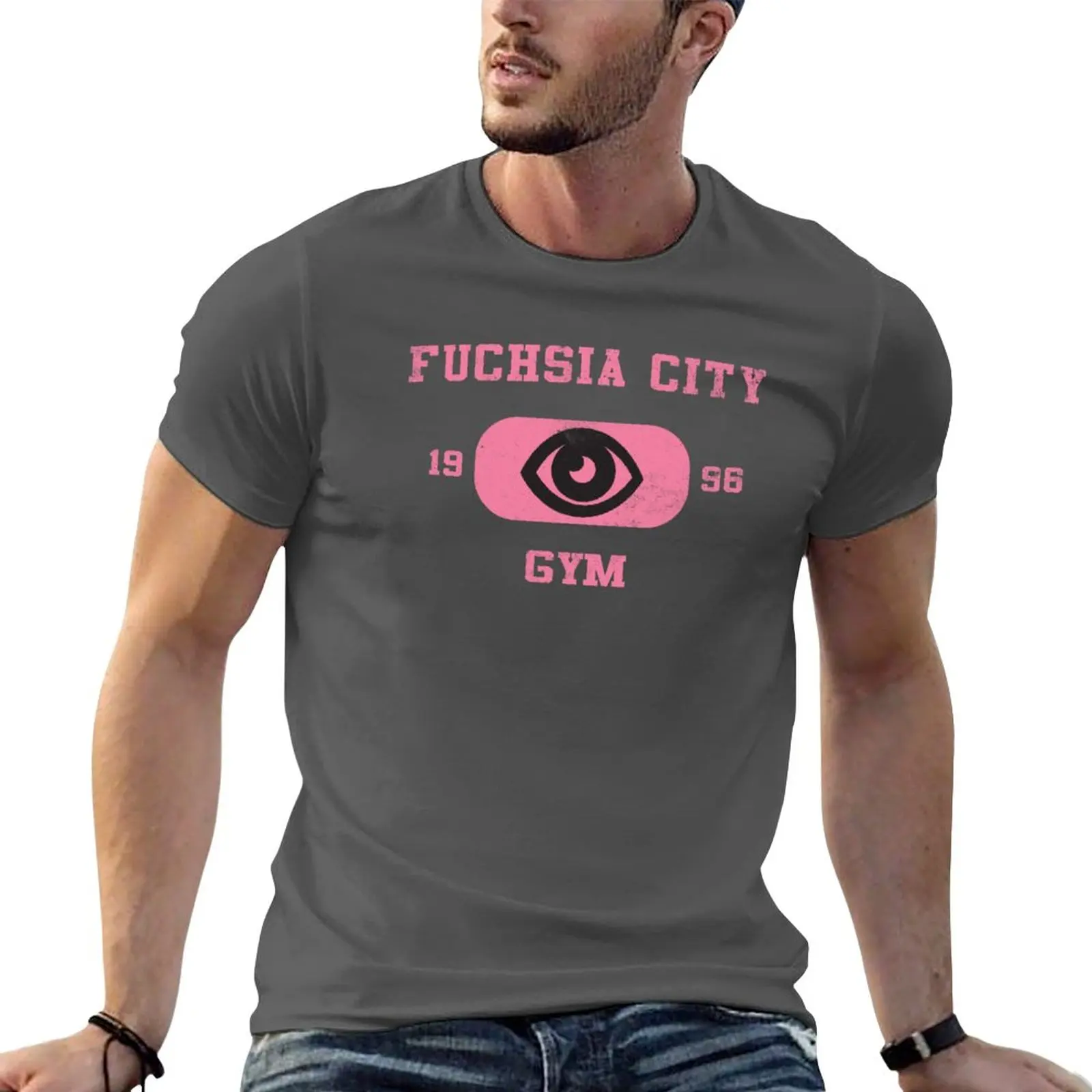 New Fuchsia City Gym T-Shirt cute clothes sweat shirt mens clothing