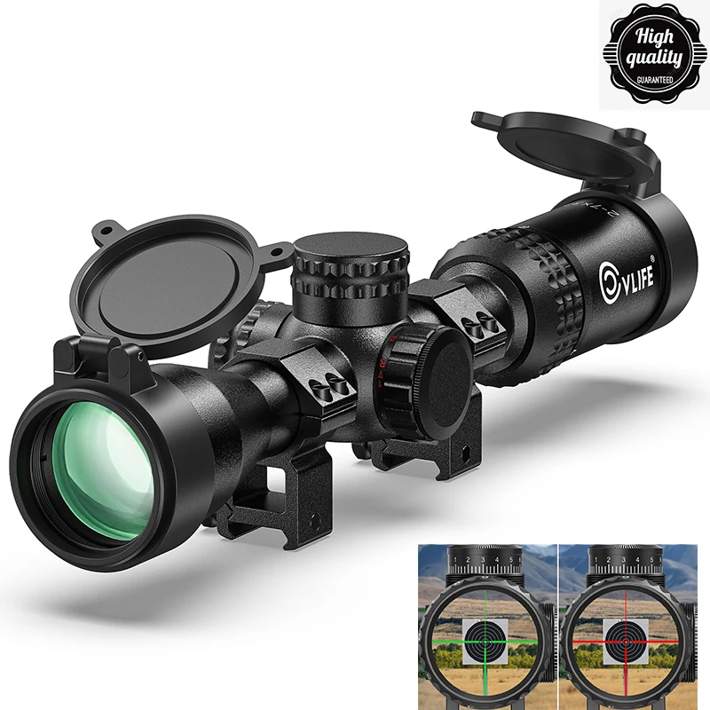 

Tube SFP 2-7x32 Rifle Scope JackalHowl F02 Illuminated Crosshair Reticle Red Green Dot 20mm Rings Second Focal Plane