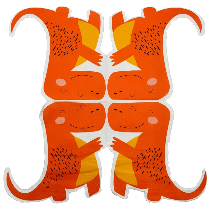 20 pz/pacco 2-Ply Bambini Cartoon Dinosauro Modello A Forma di Tovagliolo di Carta Festa di Compleanno Tovagliolo Colorato Farfalla Bart Carta