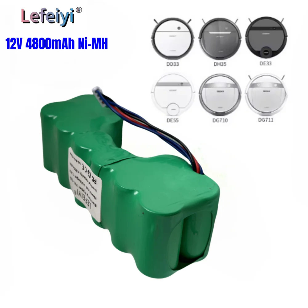 12V 4800mAh NiMH Battery for Ecovacs Deebot DE33 DE35 DE55 DE5G DM87 DM88 DG710 OZMO 902 901 610 Robot Vacuum Cleaner