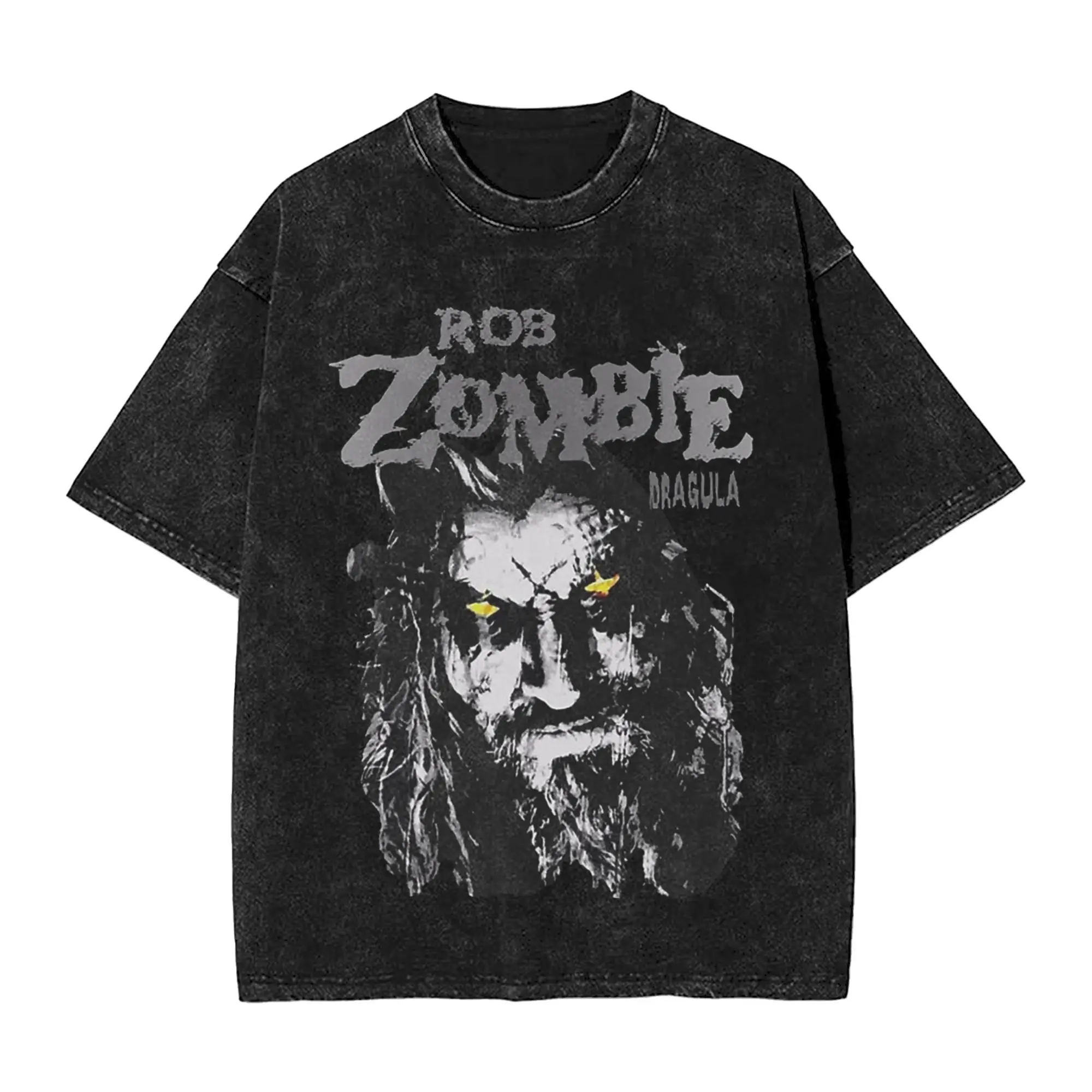 قمصان Rob Zombie المطبوعة المغسولة، قمصان كبيرة الحجم للرجال والنساء