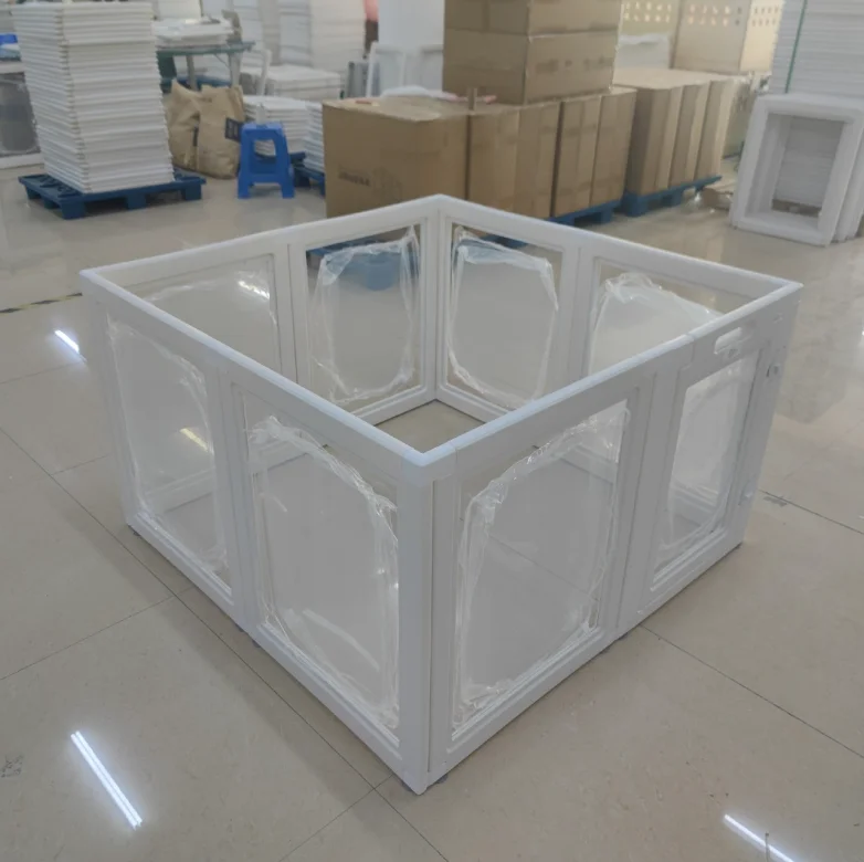 Hot Selling Transparent Acrylic Pet Fence Round Solid Cat and Dog Cage Game and Live Dog Release Fence Made of Plastic