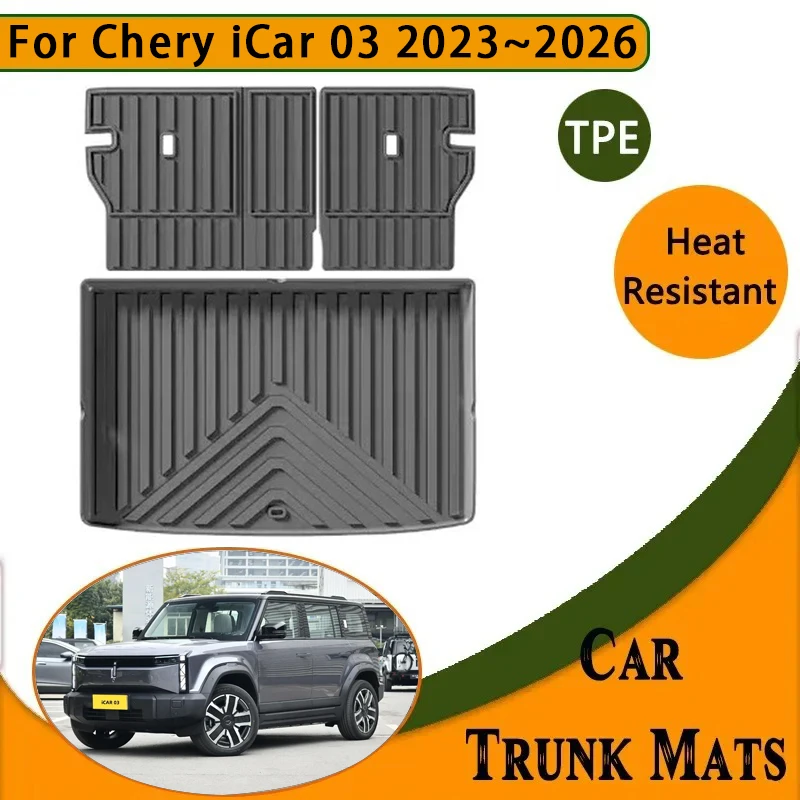 

Car Rear Trunk Mat for Chery iCar 03 2023 2024 2025 2026 Waterproof Carpet Anti-dirty Tray TPE Storage Pad Accessories