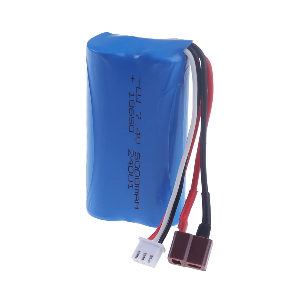 Akumulator Lipo 7,4 V 5000 mAh 18650 do akumulatora litowo-jonowego Wltoys do SCY-16101 16102 16103 16104 JJRC Q130 RC części zamienne do ciężarówek