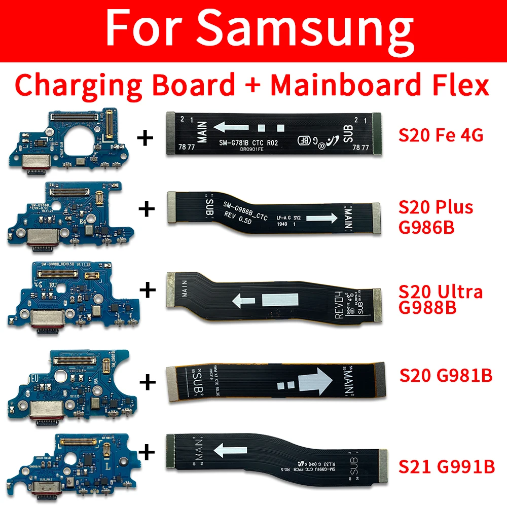 USB Charger Port Dock Connector Charging Board Flex Cable For Samsung S20 Fe 4G S20 G981B Main Motherboard Connector Board