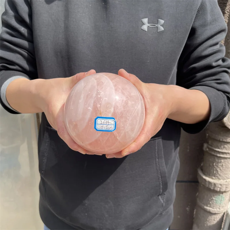 2.6kg Natural Decoration Powder Rose Crystal Ball Sphere Quartz Ball