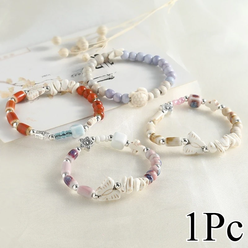 Niche Designed Colorful Porcelain Bracelet For Men And Women, Elegance And Artistic Ceramic Beads, Perfect As A Holiday Gift
