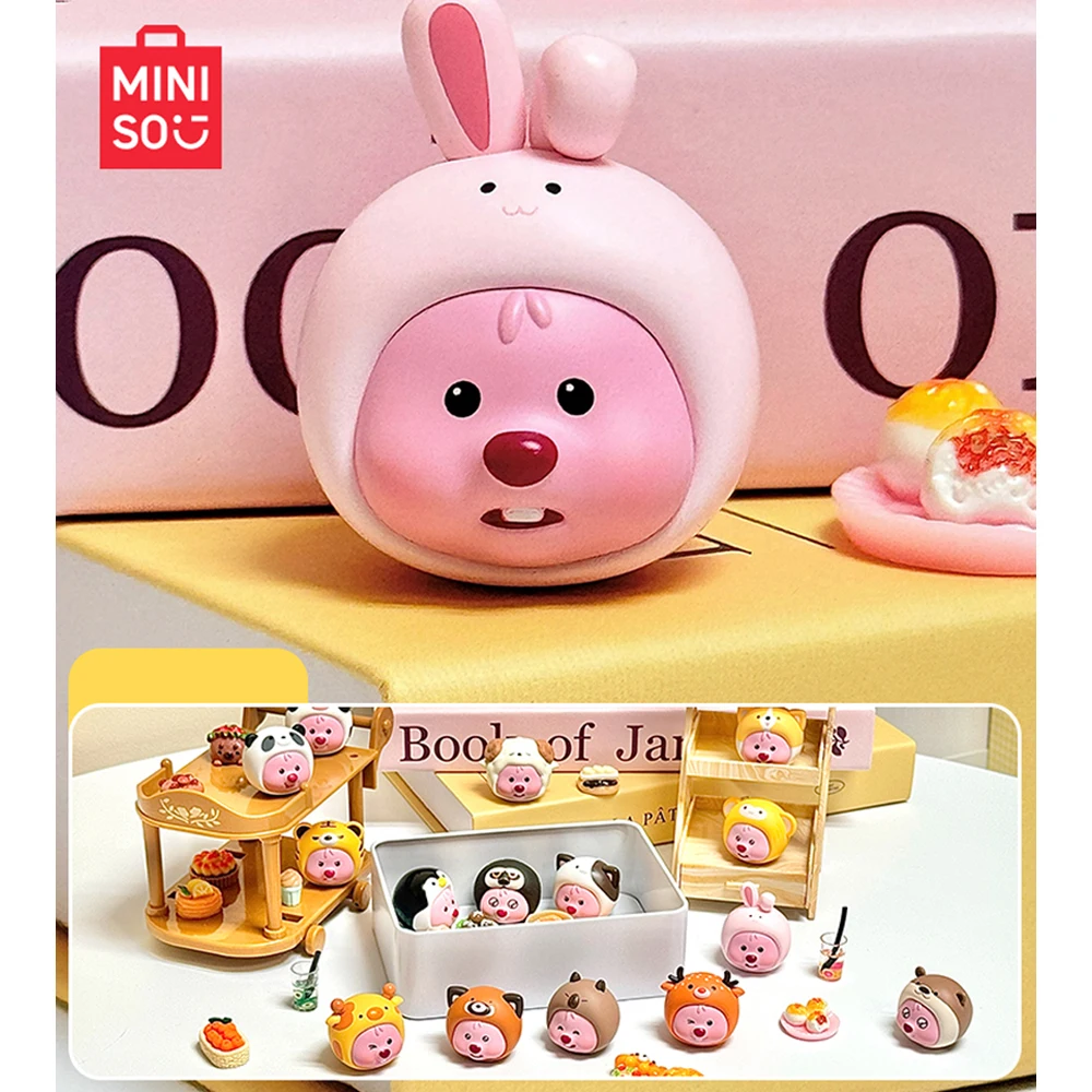 MINISO figurki Anime Loopy seria zwierząt pudełko z niespodzianką Model lalki Cartoon Kawaii śliczny Model na biurko ozdoby dekoracyjne prezent