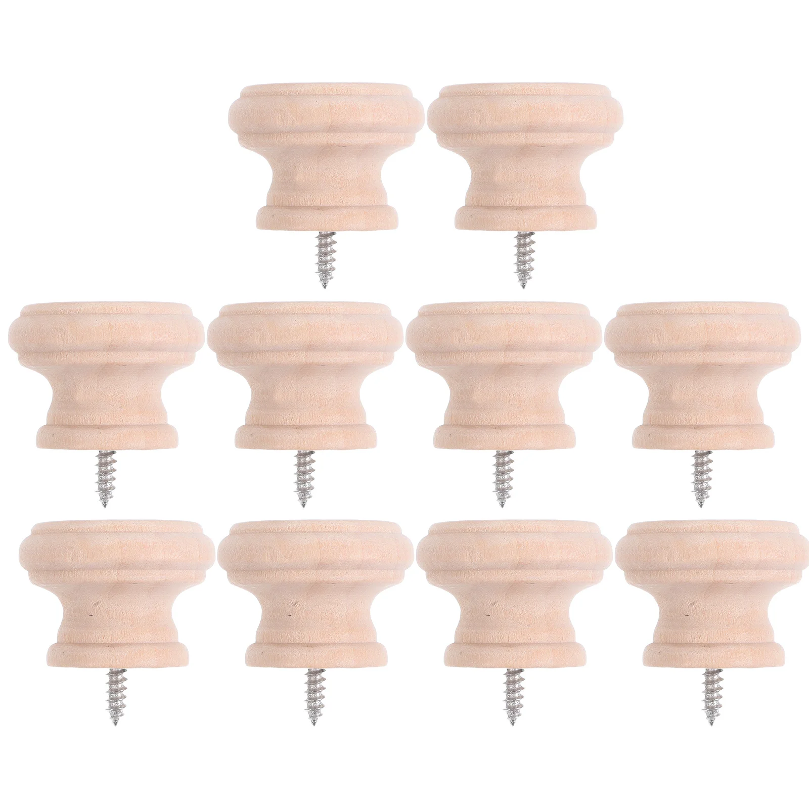 

10Pcs Solid Wood Cabinet Knobs Single Hole Round Drawer Pulls Handles for Dressers Wardrobes Kitchen Furniture Hardware Rustic