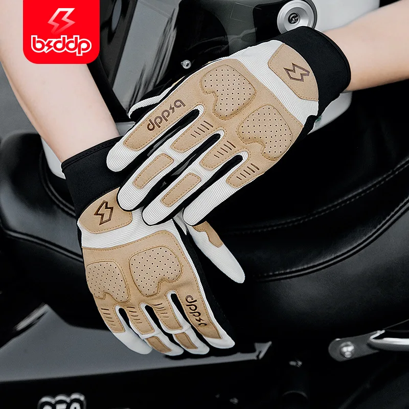 

Motorcycle Riding Gloves Breathable Anti-fall Touch Screen Racing Motorcycle Rider Equipment Universal Retro Style Riding Gloves