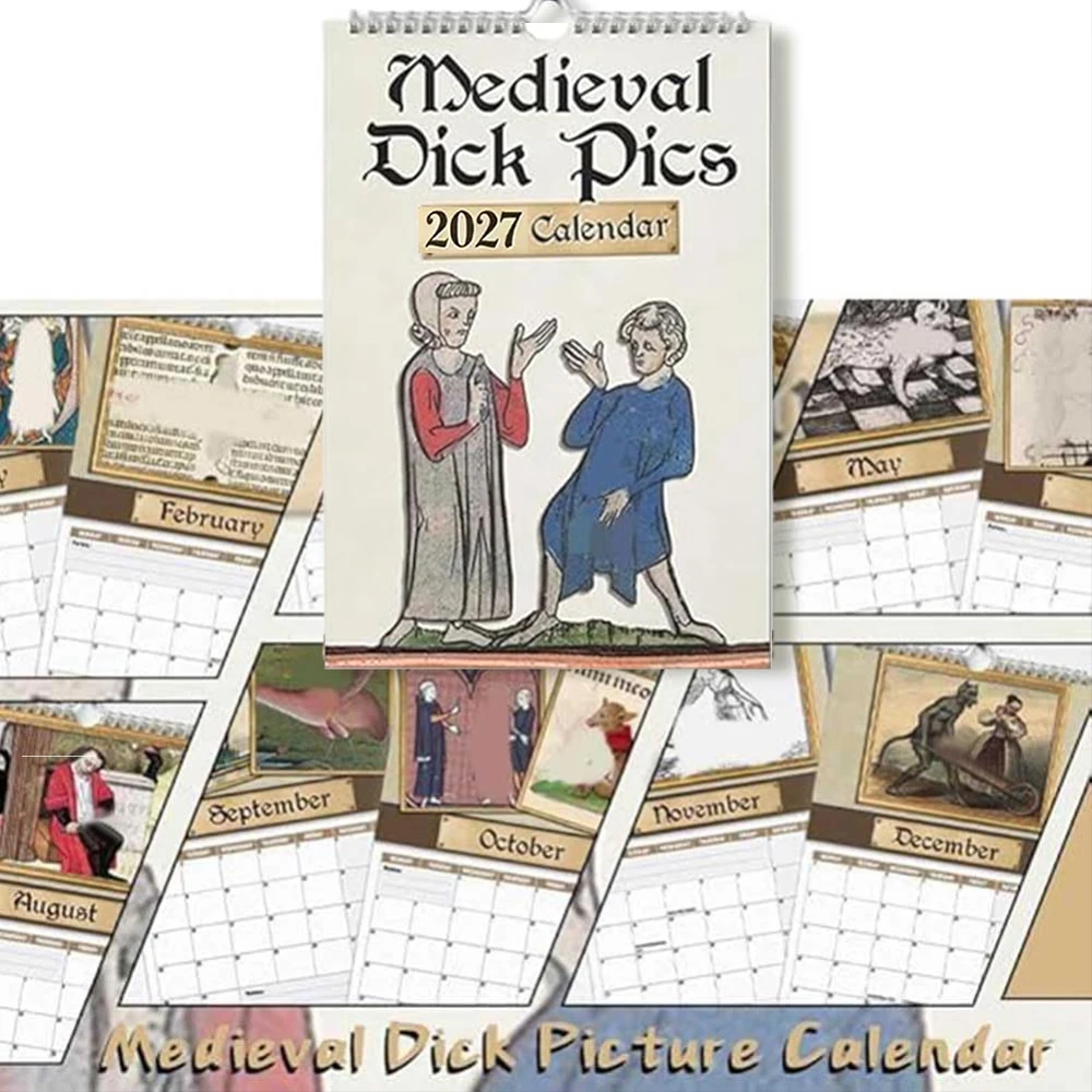 Medieval Pics 2026 Calendar Funny Medieval Pics Calendar With Illustrations Prank Medieval Wall Calendar For History Enthusiasts