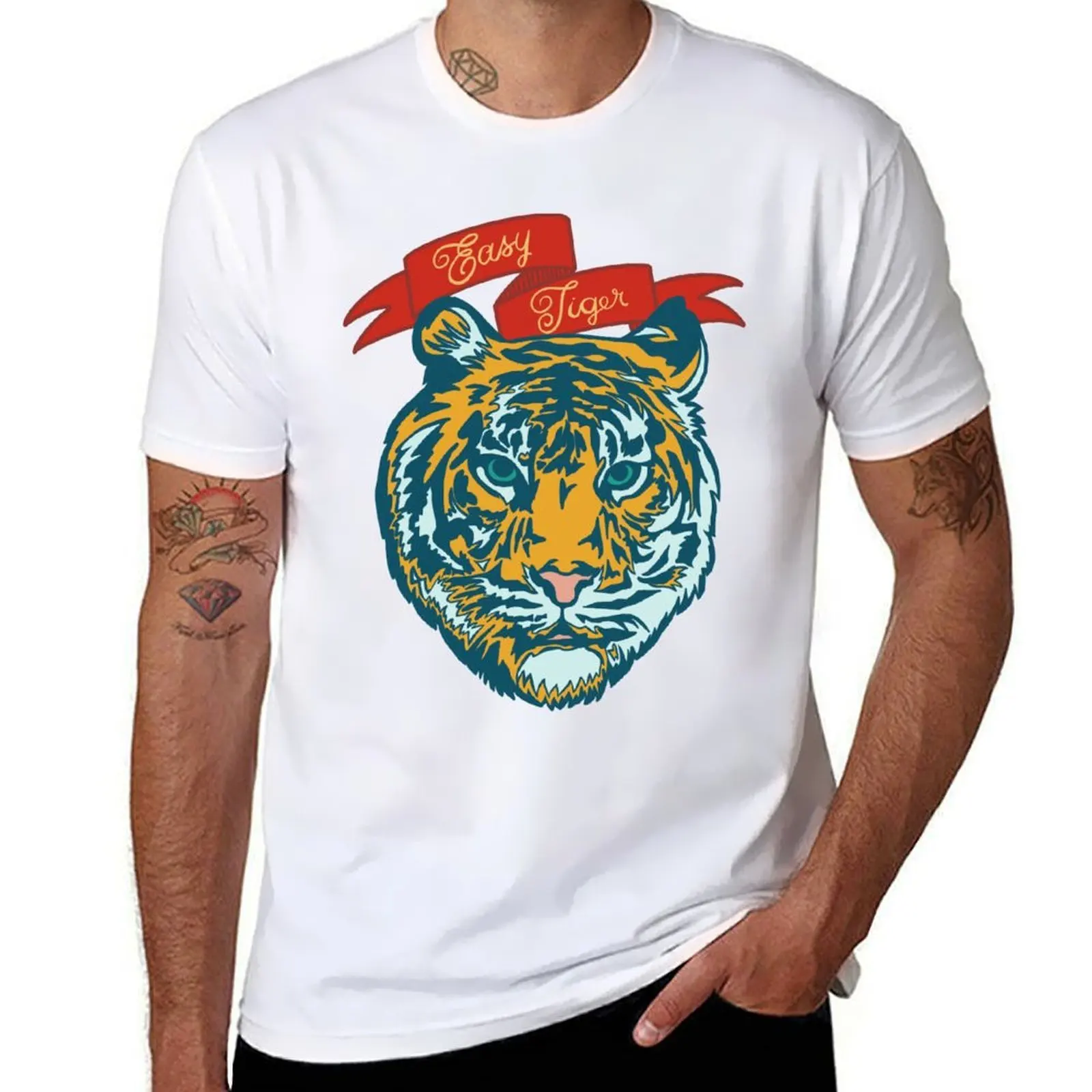 

Easy Tiger T-Shirt anime t shirts oversize cotton tshirt 100% T-Shirt