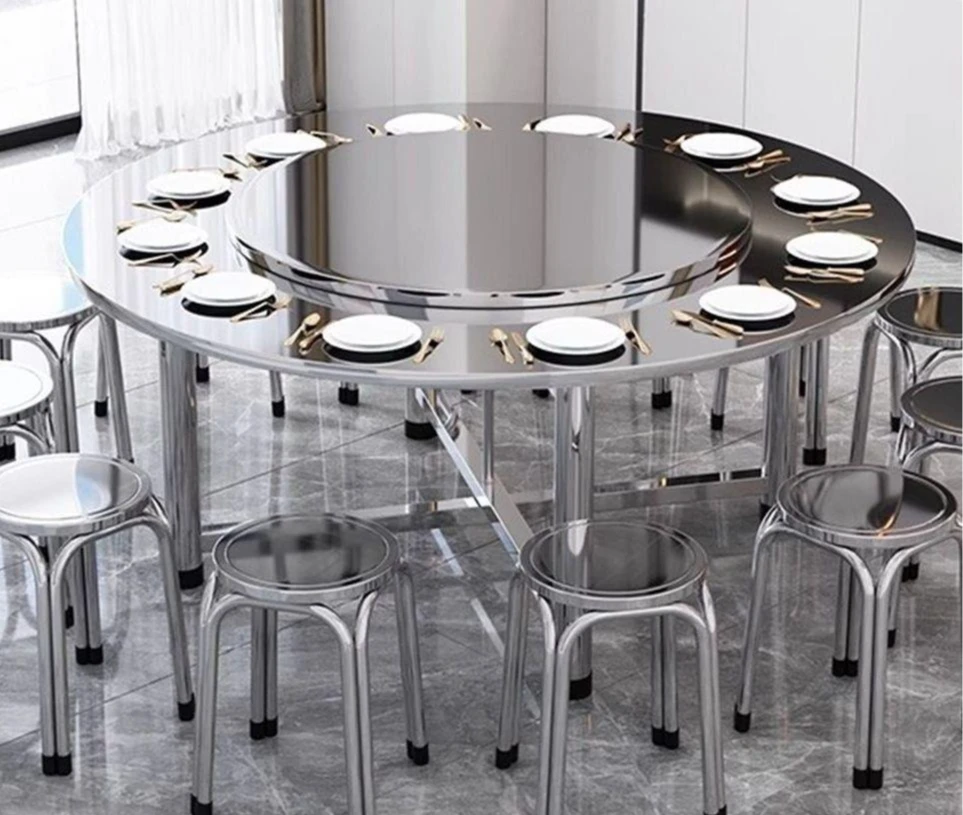 Extra dicker 304-Edelstahl, Hocker, vier Fuß, Wohnzimmer, Restaurant, Haushalt