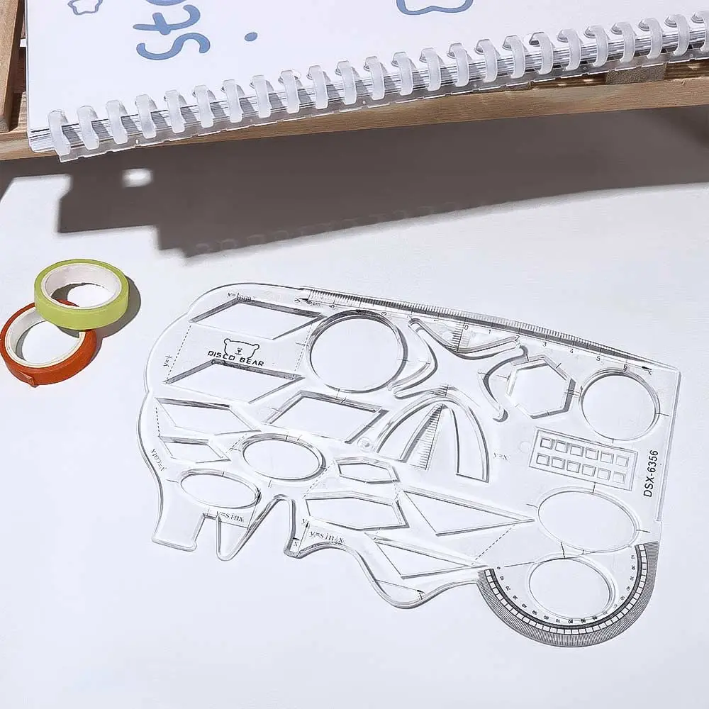 Fast 15cm Geometry Circle for Student Drafting Ruler Soft Function Ruler Drawing Template Measuring Ruler