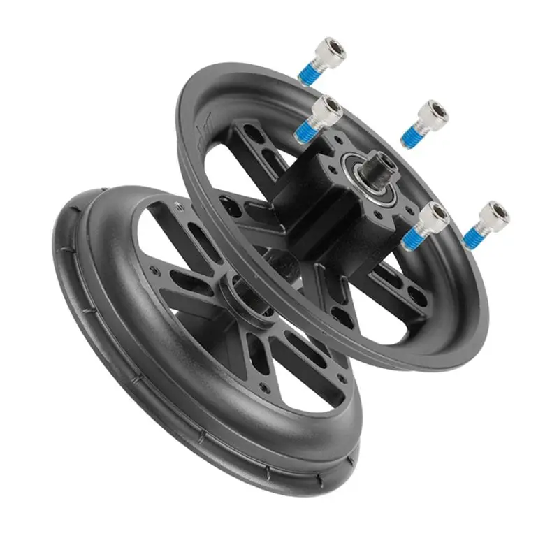(ABYM) For Pro/Pro2 8.5Inch Electric Scooter Split Wheel Hub Aluminum Alloy Rear Wheel Rims Solid Tire Scooter,Black