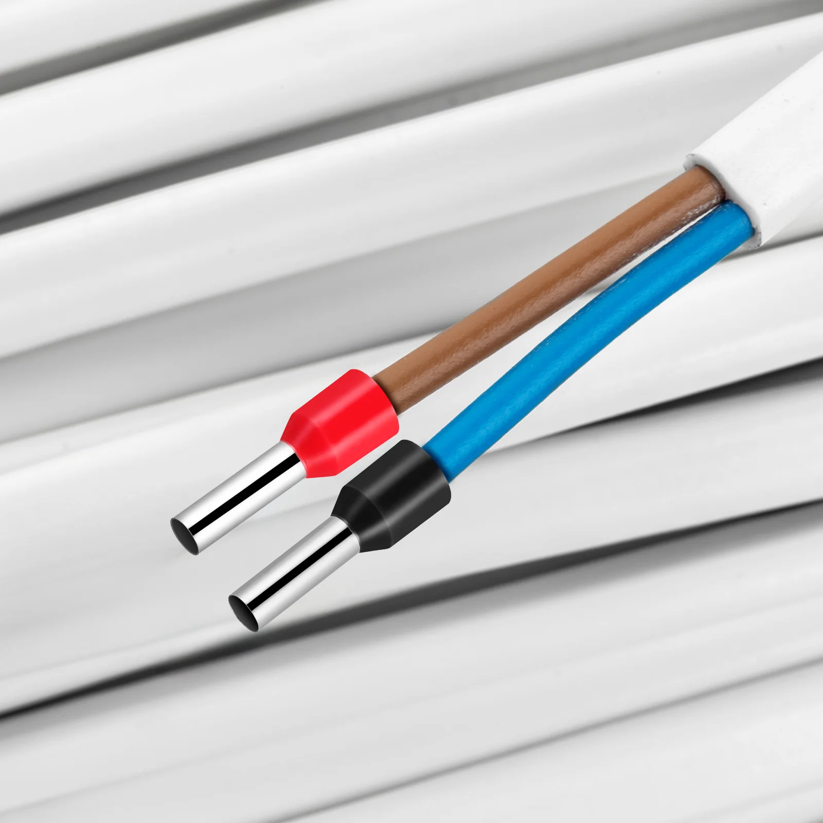 

200Pcs Wire Ferrules Copper Connectors Insulated Terminals Strong Conductivity Stable Electrical Connections Wire Ferrules