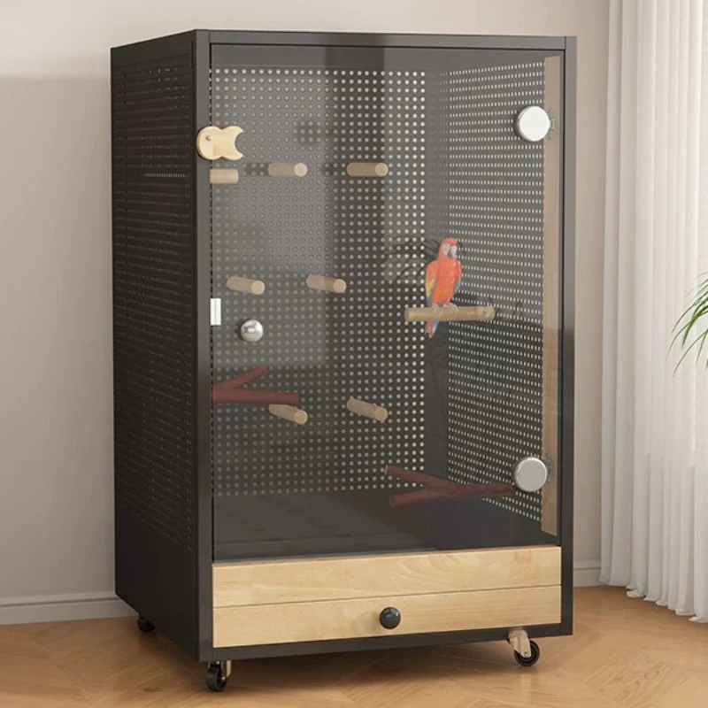 Large Outdoor Stainless Steel Bird Cages Luxury Indoor Acrylic Plastic Bird Cages With Stand Gabbia Per Uccelli Pet Supplies