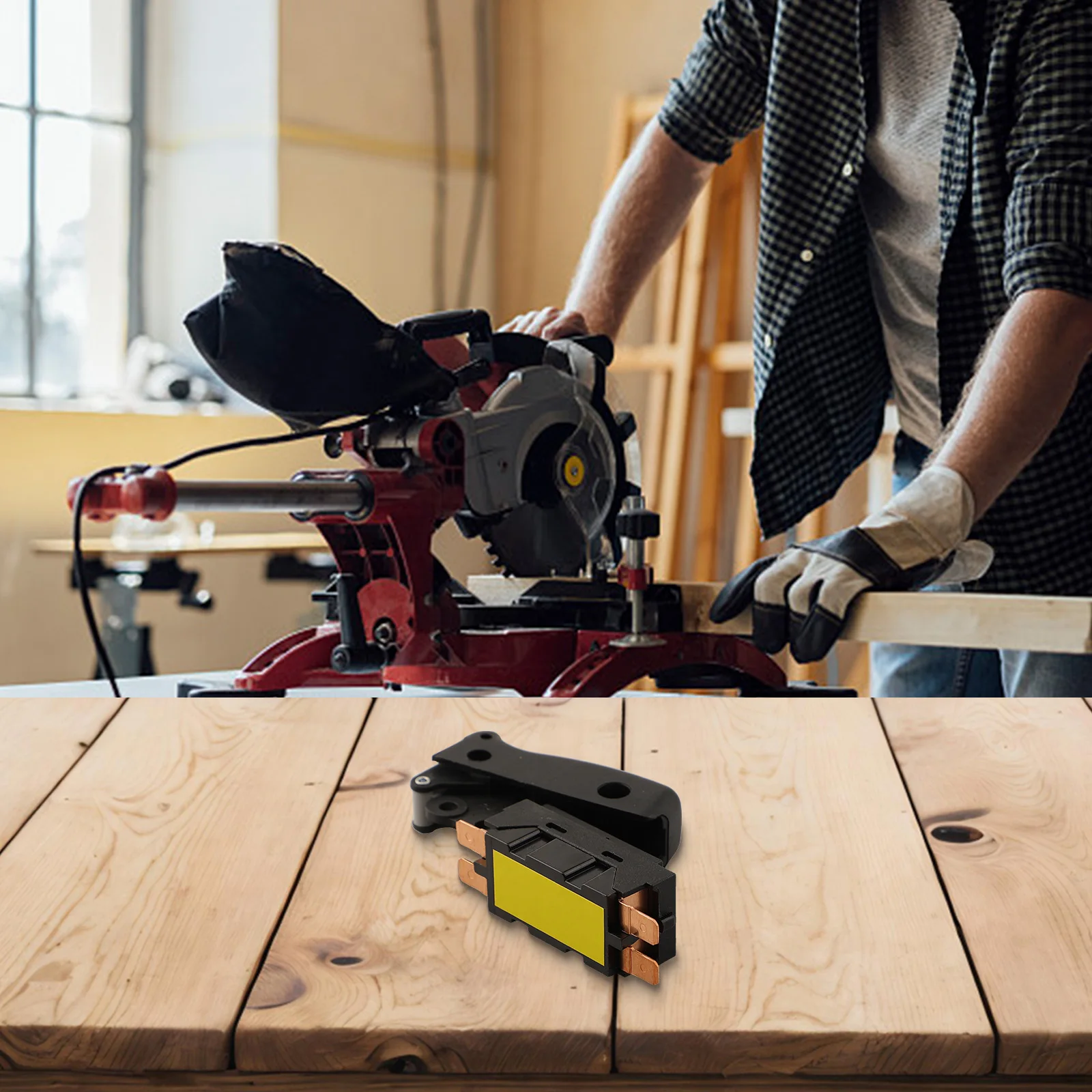 

Black as Picture Miter Saw Switch Part Number 391926-00 Part Number 391926-01 Plastic Material Power Tool Component