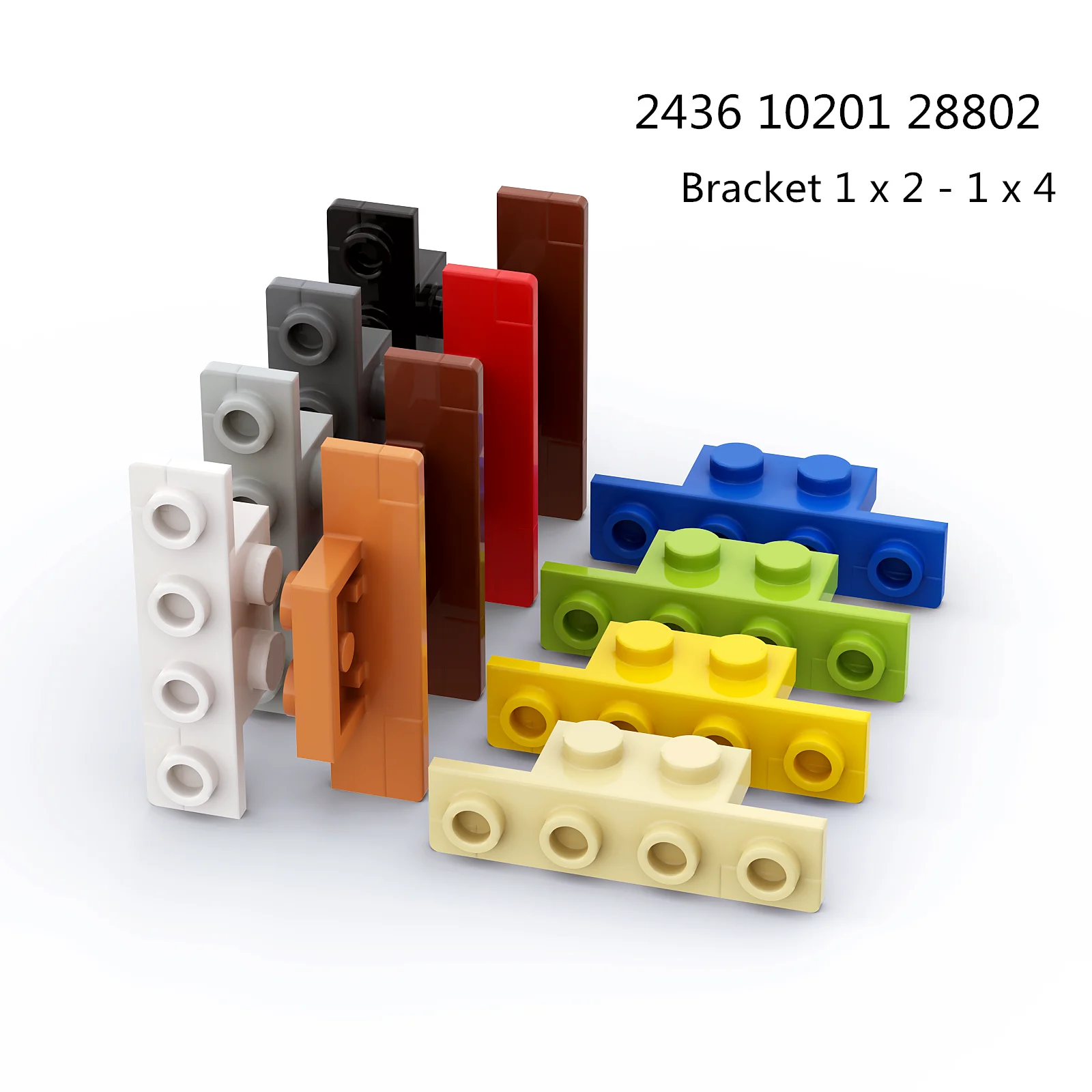 1 Pcs Buildings Blocks 2436 10201 28802 Bracket 1 x 2 - 1 x 4 Collections Bulk Modular GBC Toy For High-Tech MOC Set