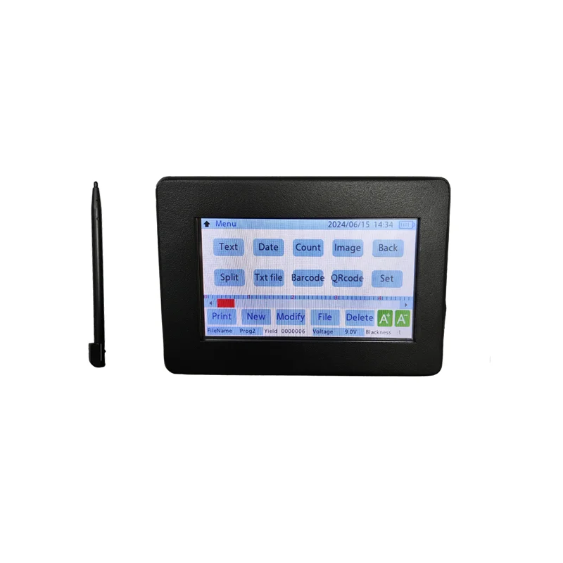 Yaomatec mesin coding otomatis, printer logo Printer Inkjet termal 12.7mm multi Bahasa