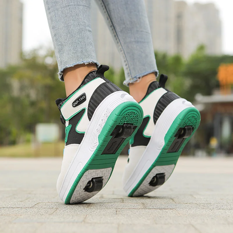 

Новые роликовые кроссовки унисекс для детей 2025: невидимые 4-колесные коньки — студенческие спортивные каблуки для мальчиков и девочек