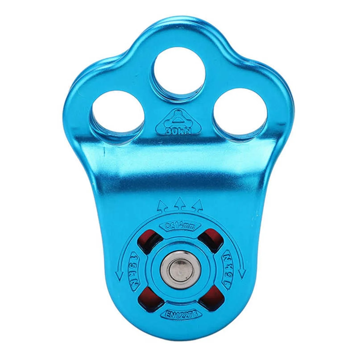 Rock Climbing Pulley 3 Holes Aluminum Alloy Climbing Bearing for Mountaineering Rappelling Aerial Work Exercises,B