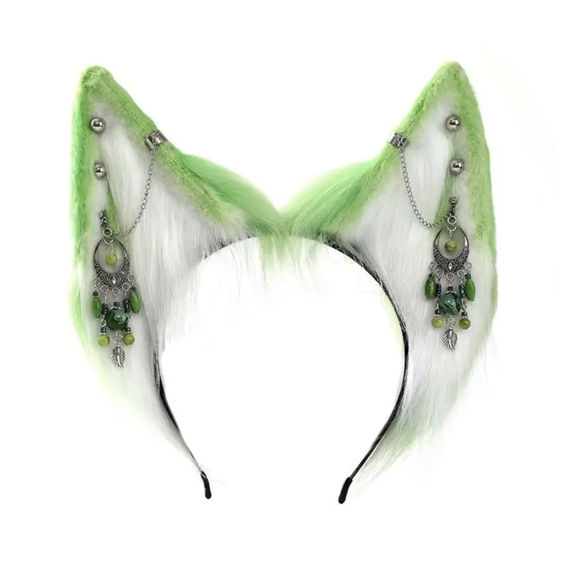 39BD Schönes Stirnband Cartoon Wolf Ohrform Haarband Niedliches Haarband für Frauen Mädchen – Detail 10