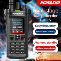 HX GP-15 High Power Analog Two-Way Walkie Talkie 10W with 10km Range Voice Encryption Type-C Fast Charger Ultra-long Standby