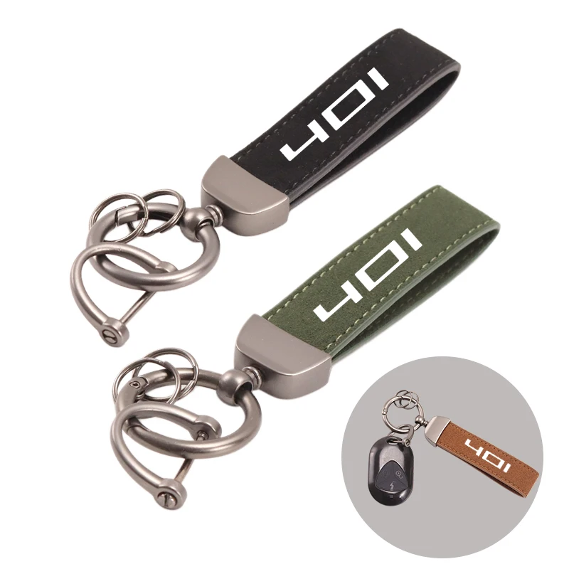 Deluxe Fashion Suede KeyChain Horseshoe Buckle Motorcycle Key Ring For Husqvarna Svartpilen 401 VITPILEN 401 Keyring Accessories