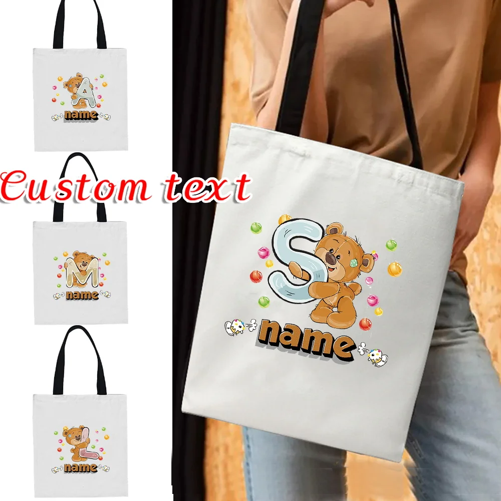 Customized Name Shopping Bag Women's Handbag Large Capacity Leisure Commuter Bag Portable Shoulder Bag