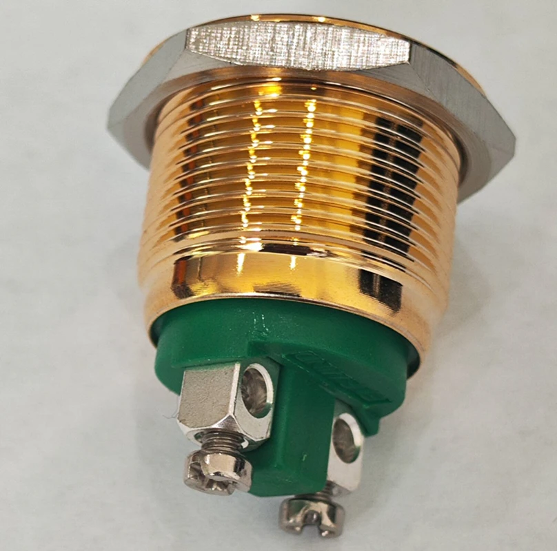 ELEWIND 16mm Screw terminal Momentary (1NO) Golden push button  (PM161B-10/G )