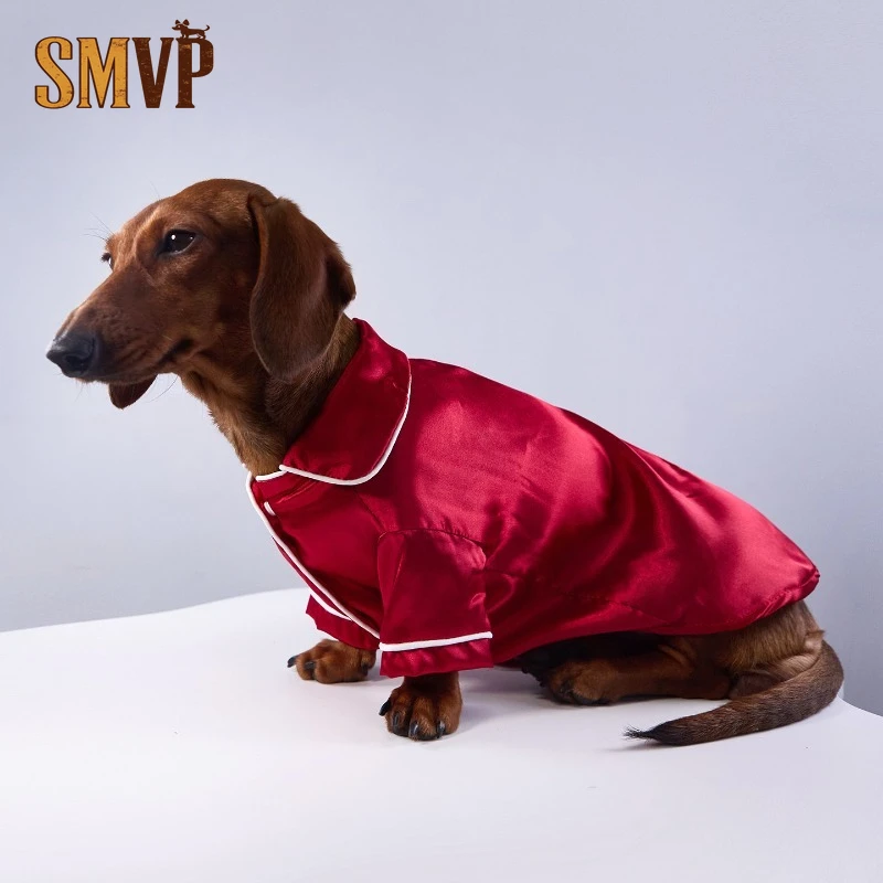 

Summer Thin Breathable Simulated Silk Satin Pajamas Loungewear High End Suitable for Small and Medium Sized Pet Dogs
