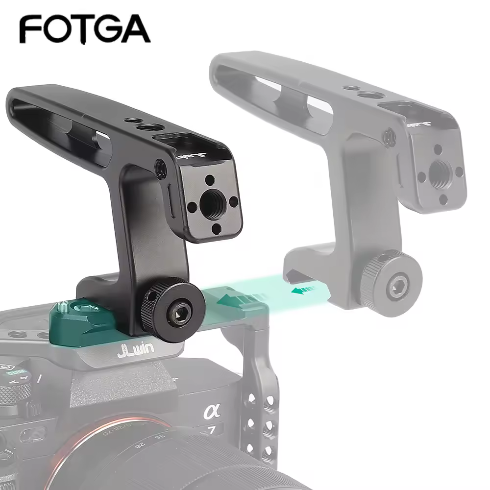 ידית מצלמה FOTGA Top Handle Mini Slider Hand Grip Handgrip Locating Screw Monitor Mic Rig עבור Nikon Canon Sony Camera Cage Hand