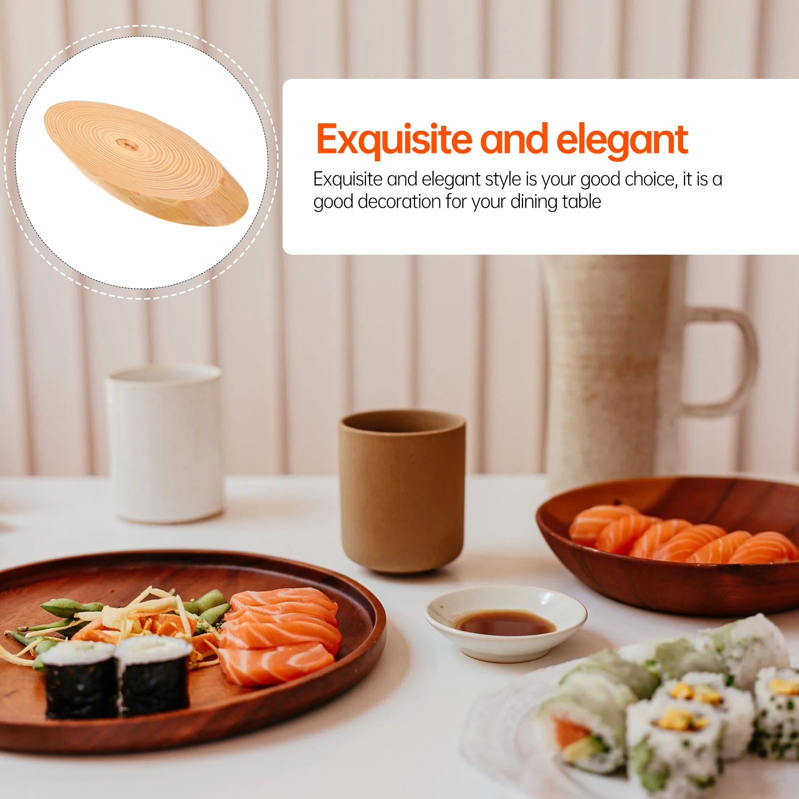 

1Pcs Sushi Plate Wooden Storage Dish Beautiful Presentation Ideal for Restaurants Hotels Family Meals Sushi Dish