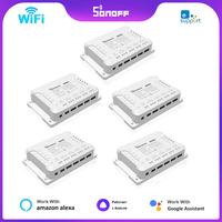 Sonoff 4CH R3/ 4CH PRO R3 4 Gang Wi-Fi Smart Switch Module Voice Control Interlock Inching Control via eWeLink APP Support Alexa