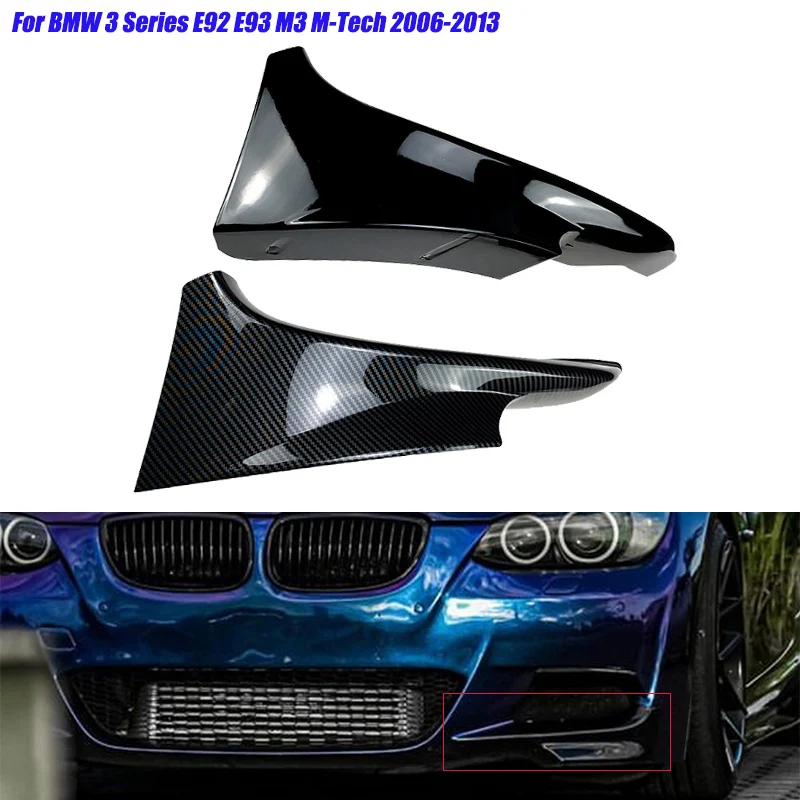 Car Front Bumper Splitters Spoiler Air Vent Intake Lower Spoiler Canards Lip Cover For BMW 3 Series E92 E93 M3 M-Tech 2006~2013