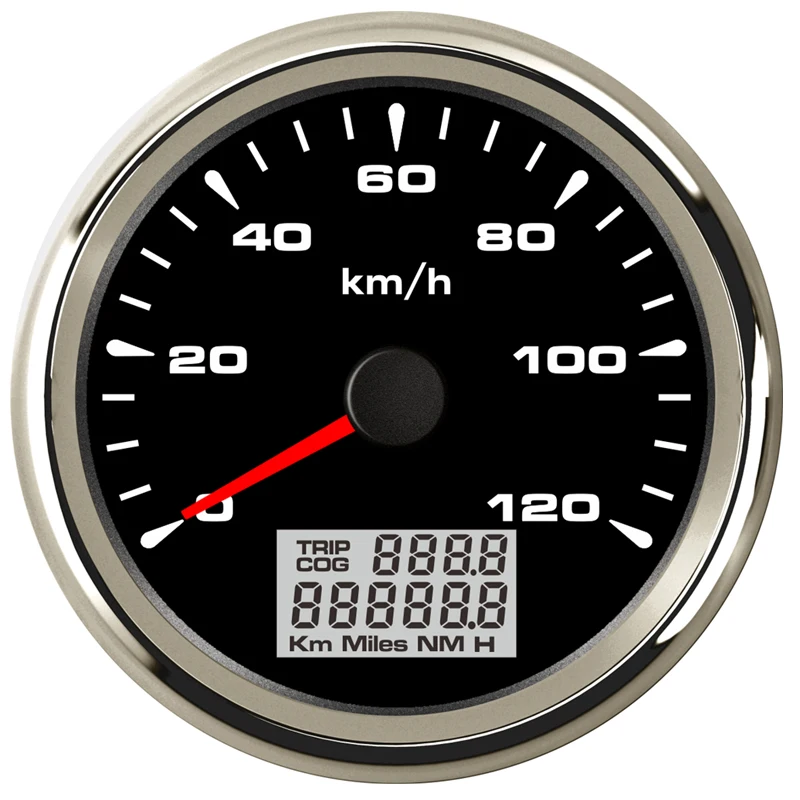 New Arrival 85mm 0-120Km/H GPS Speedometers Lcd Speed Odometers Trip Meters 9-32vdc Waterproof Gauges for Auto 8 Kinds Backlight