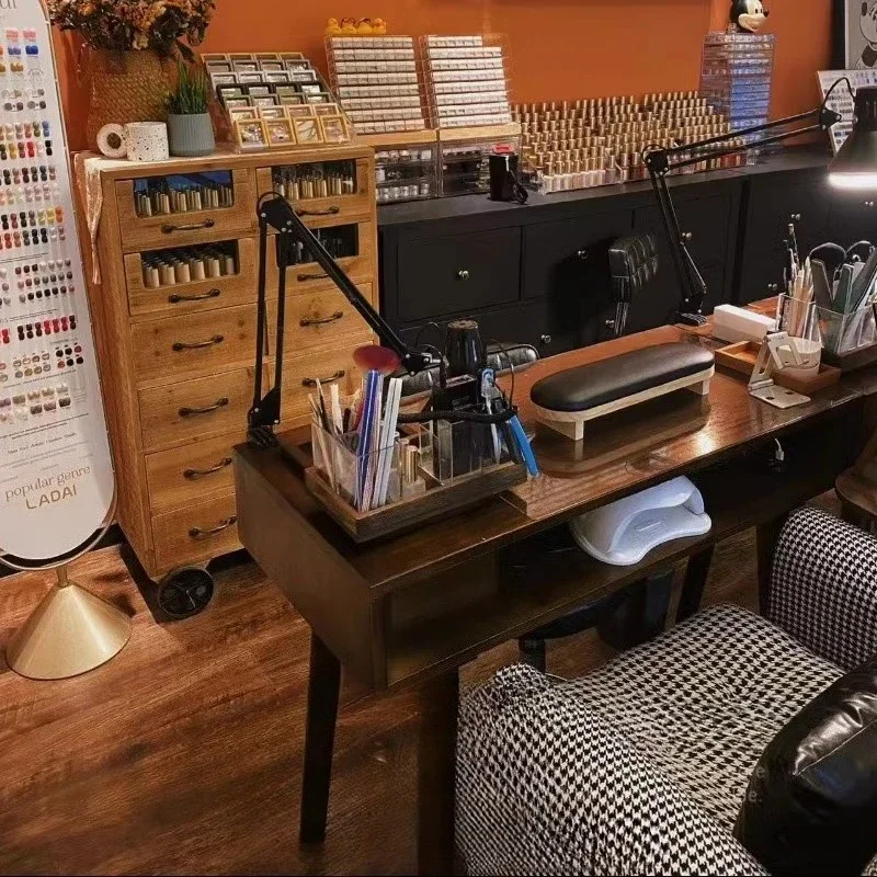 

Regale Storage Nail Table Supplies Equipment Modern Reception Nail Table Equipment Station Equipment Unique Trendy Furniture