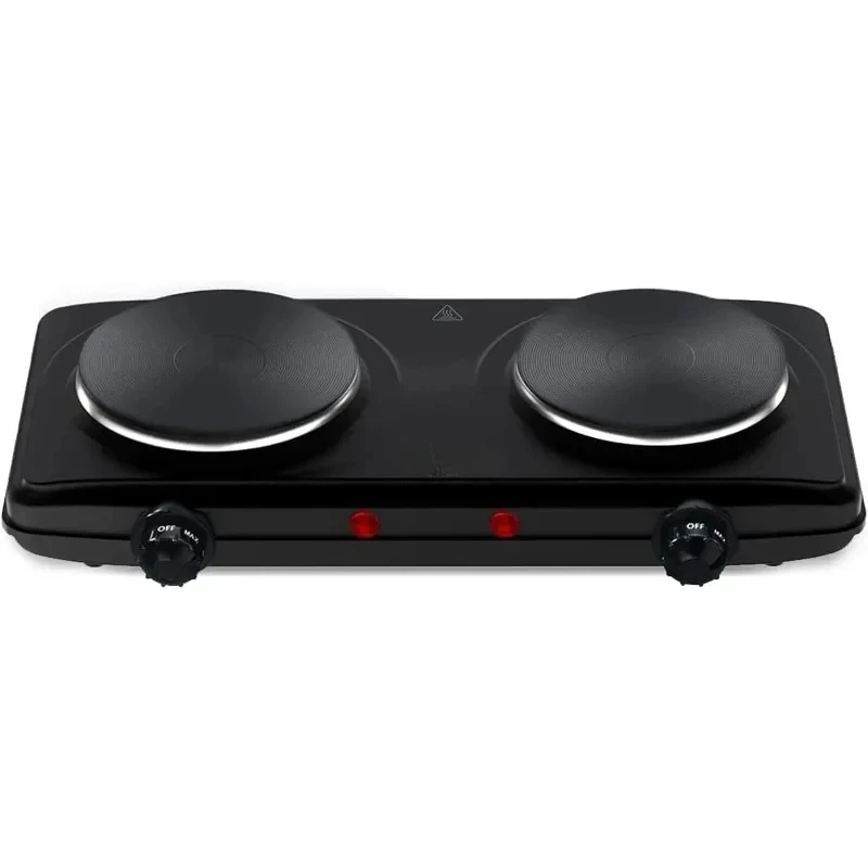 Hot Plate Double Cast Iron Burner Portable Electric Cooktop Portable for Cooking