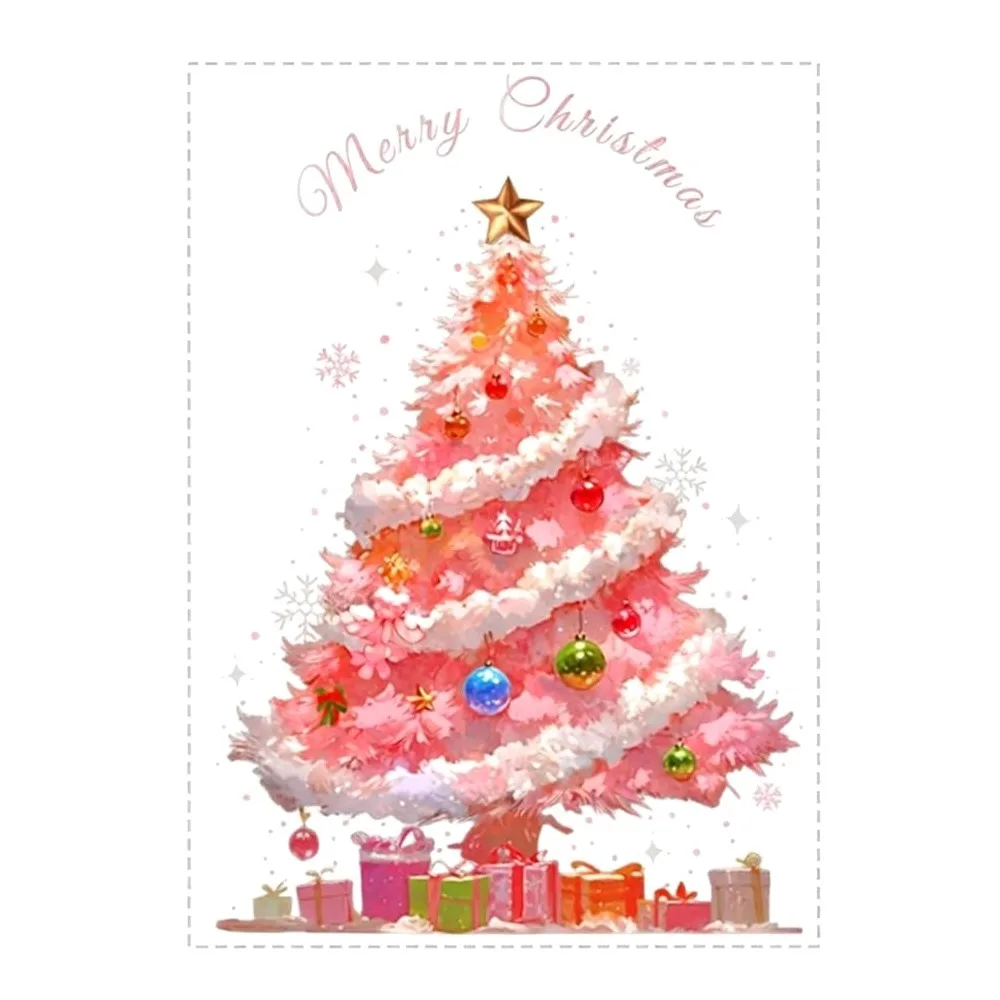 Holiday Glass Decals Christmas Window Stickers PVC Static Cling Christmas Tree Window Clings Reusable Removable